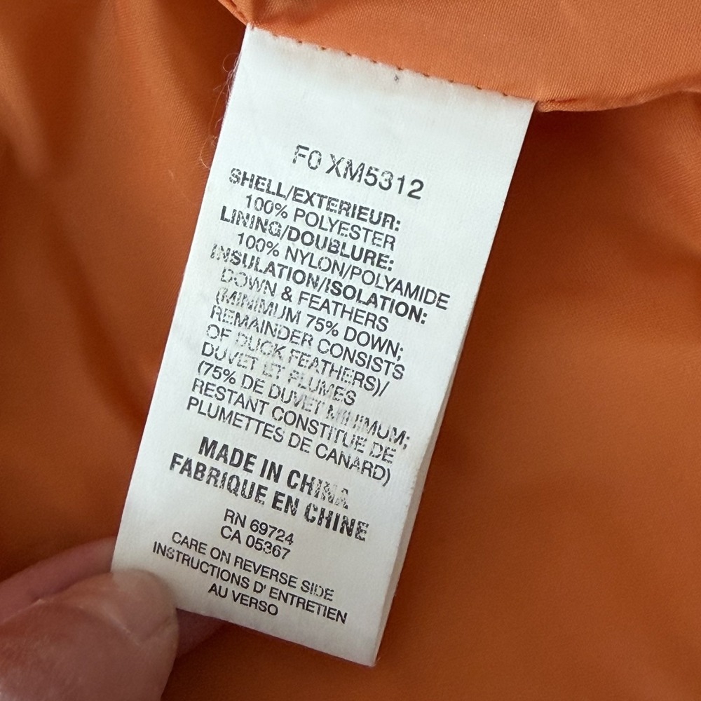 Vintage Columbia Down 650 Fill Convertible Puffer Vest Jacket Orange Men Large - Picture 10 of 11